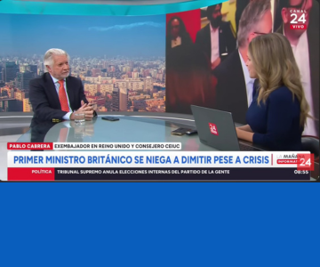 Consejero Pablo Cabrera se refirió a la tensión en Reino Unido en Canal 24 horas