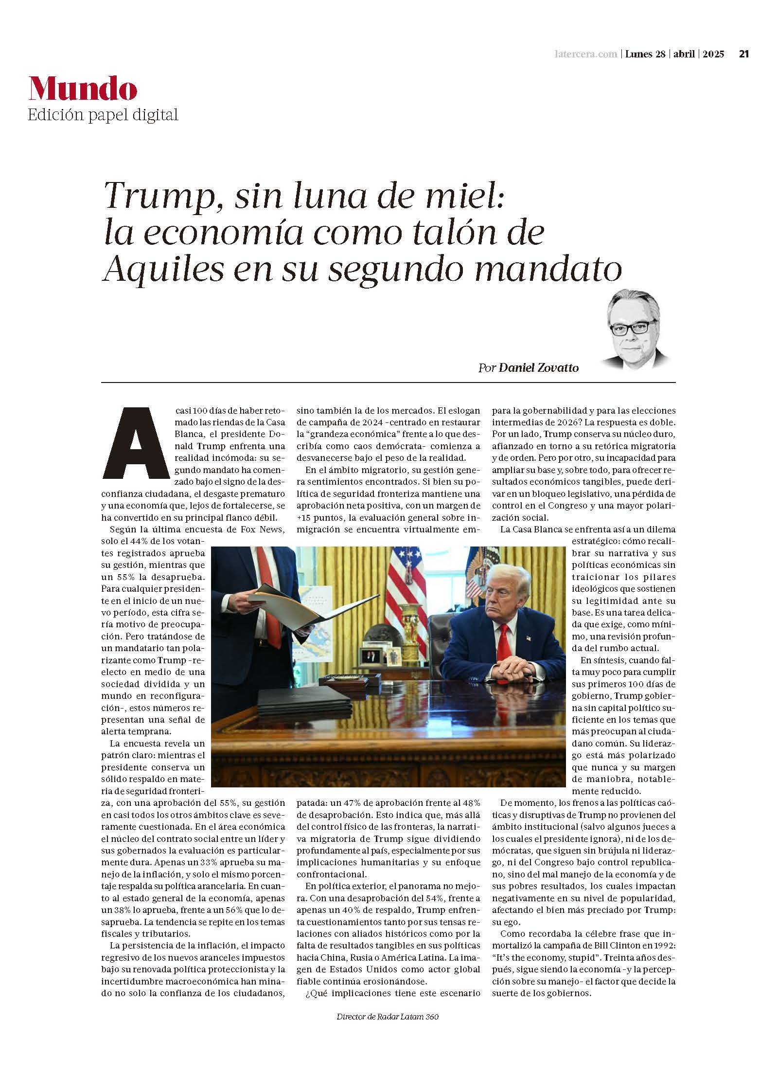 28.04.2025 LT Papel Digital Lunes 21 MUN Columna Columna de Daniel Zovatto Provincia compressed