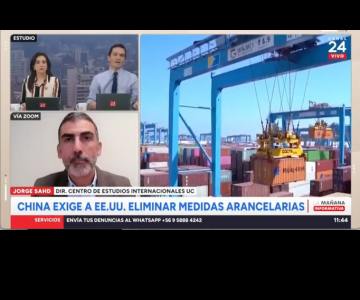 Director Jorge Sahd analiza los efectos del alza de aranceles de EE.UU. a China en Canal 24 Hrs.